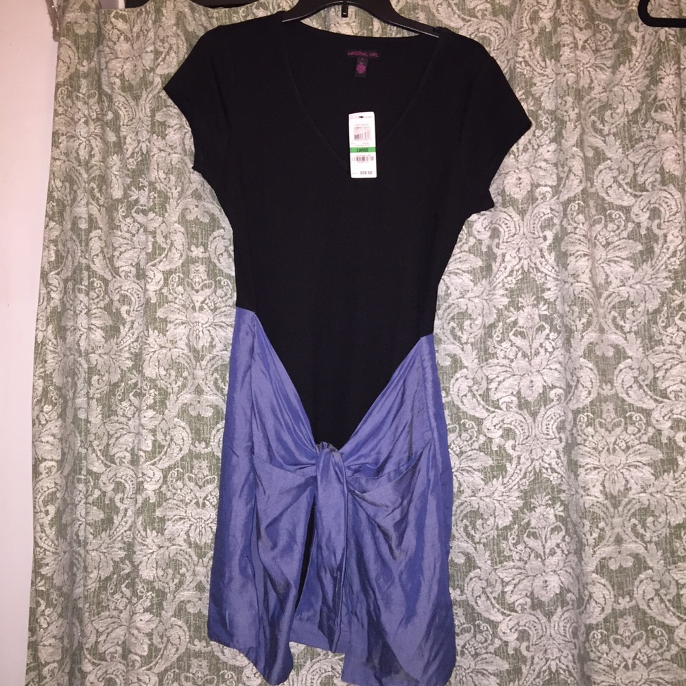 Material Girl Body Con Dress w/ Denim Shirt Tied - Picture 8 of 8